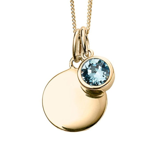 Yellow Gold Plated March Birthstone Necklace