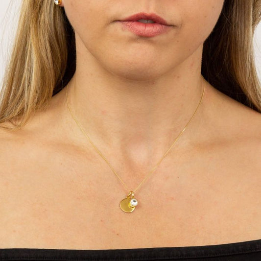 Yellow Gold Plated April Birthstone Necklace