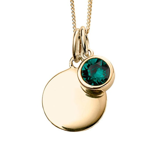 Yellow Gold Plated May Birthstone Necklace