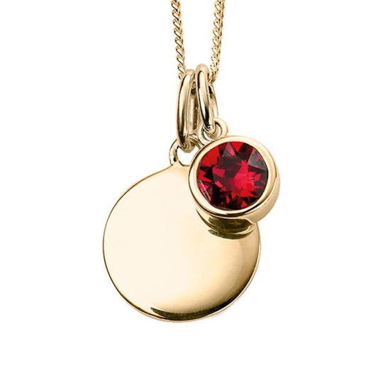 Yellow Gold Plated July Birthstone Necklace