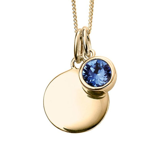 Yellow Gold Plated September Birthstone Necklace