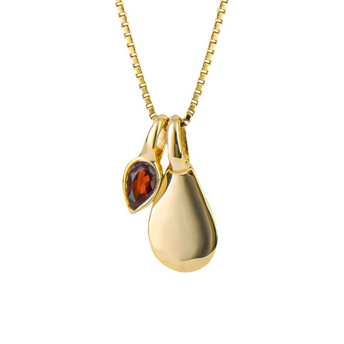 Gold Plated Garnet January Birthstone Necklace