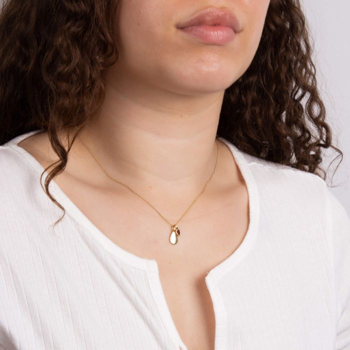 Gold Plated Garnet January Birthstone Necklace