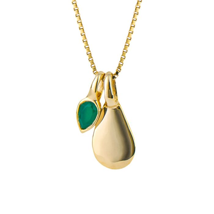 Gold Plated Chalcedony May Birthstone Necklace