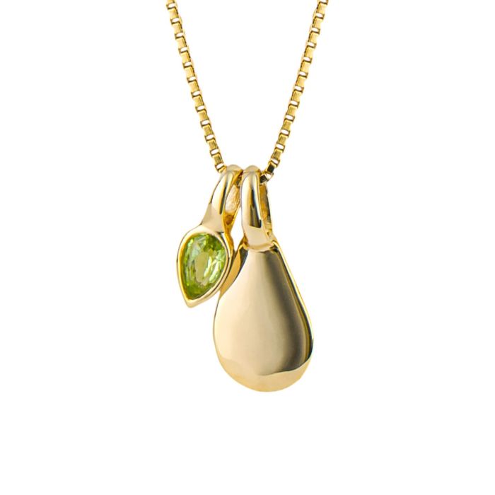 Gold Plated Peridot August Birthstone Necklace