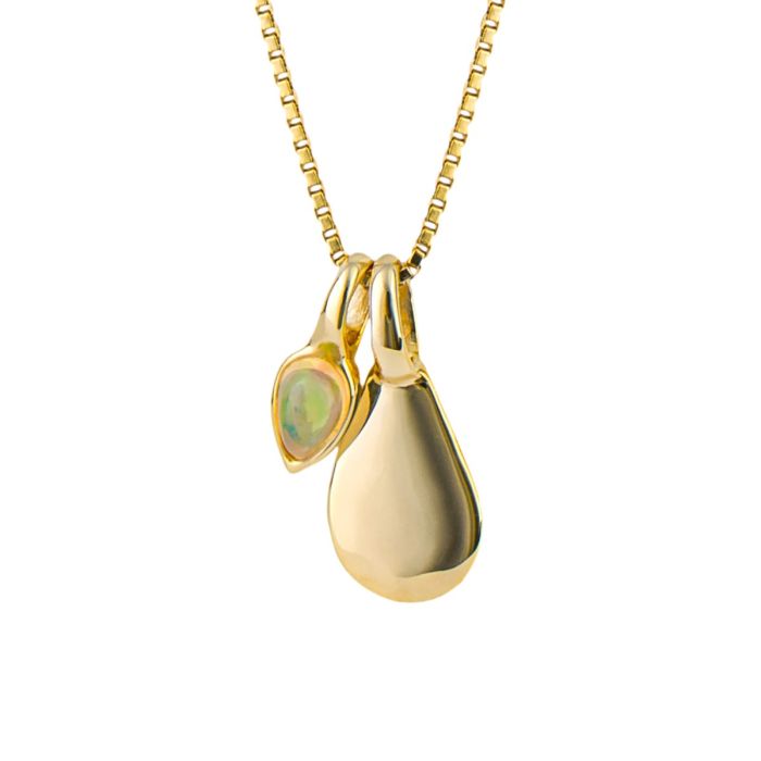 Gold Plated Opal October Birthstone Necklace