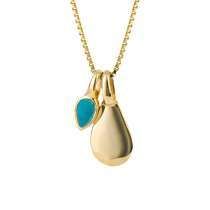 Gold Plated Turquoise December Birthstone Necklace