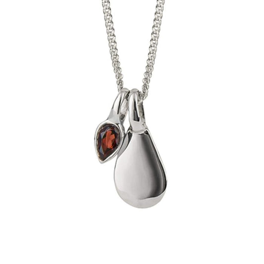 Sterling Silver Garnet January Birthstone Necklace