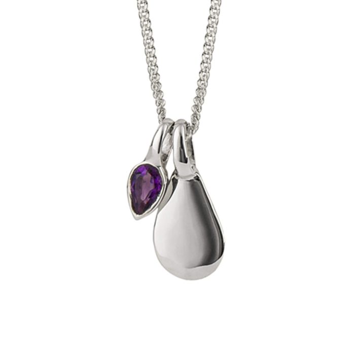 Sterling Silver Amethyst February Birthstone Necklace