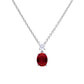 Diamonfire Oval Red Zirconia Drop Pendant Necklace