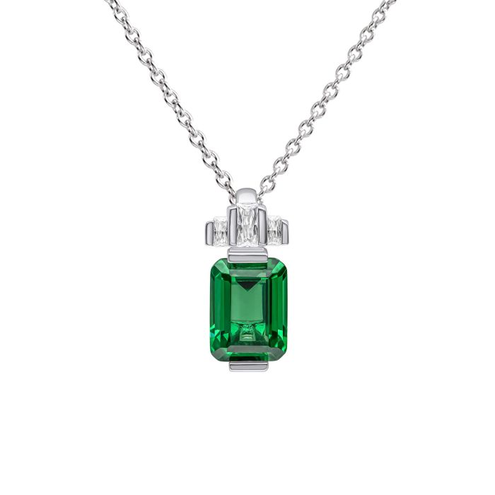 Diamonfire Emerald Cut Zirconia Pendant Necklace
