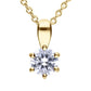 Diamonfire Yellow Gold Plated 1.5ct Cubic Zirconia 6 Claw Necklace