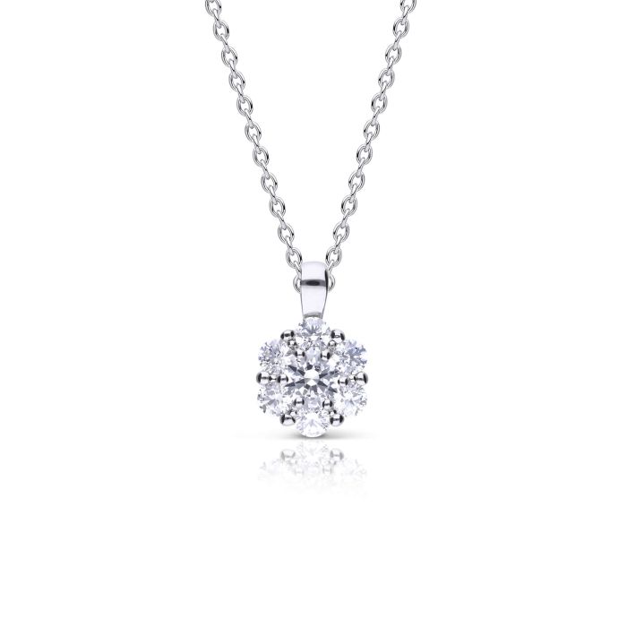 Diamonfire Sterling Silver Cubic Zirconia Cluster Necklace
