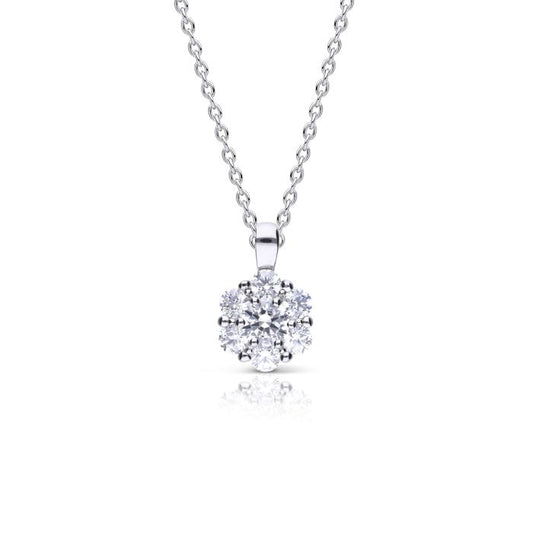 Diamonfire Sterling Silver Cubic Zirconia Cluster Necklace