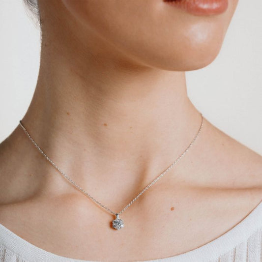 Diamonfire Sterling Silver Cubic Zirconia Cluster Necklace