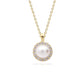 Diamonfire Yellow Gold Plated Imitation Pearl and Cubic Zirconia Necklace