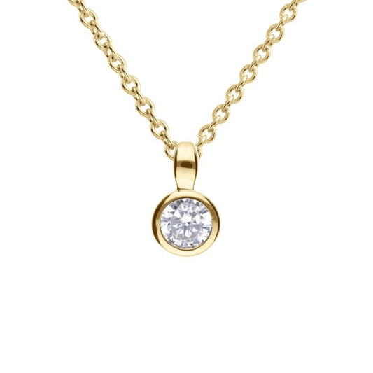Diamonfire Yellow Gold Plated 2ct Cubic Zirconia Bezel Necklace