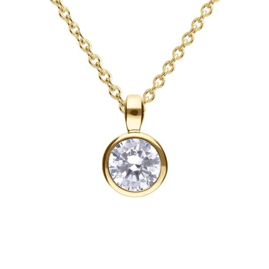 Diamonfire Yellow Gold Plated 0.50ct Cubic Zirconia Bezel Necklace