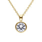 Diamonfire Yellow Gold Plated 1.5ct Cubic Zirconia Bezel Necklace