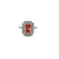 Platinum Laboratory Grown Diamond Pink Radiant and Brilliant Cut Cluster Ring Size M