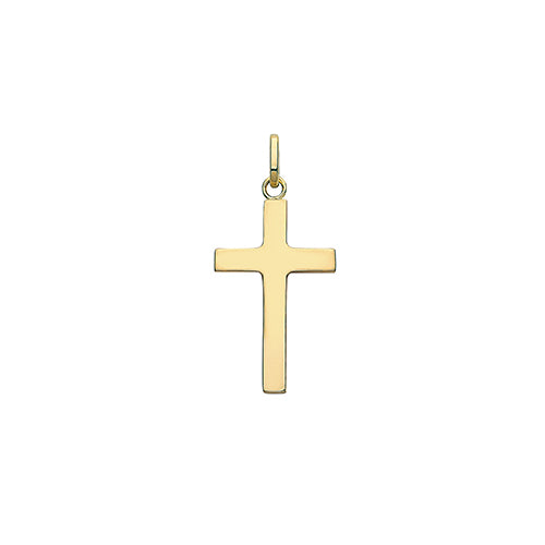 9ct Yellow Gold Square Section Plain Cross