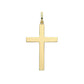 9ct Yellow Gold Plain Semi Solid Cross
