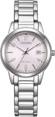 Citizen Ladies Stainless Steel Round Case Pink Dial Bracelet Watch FE1241-71Z