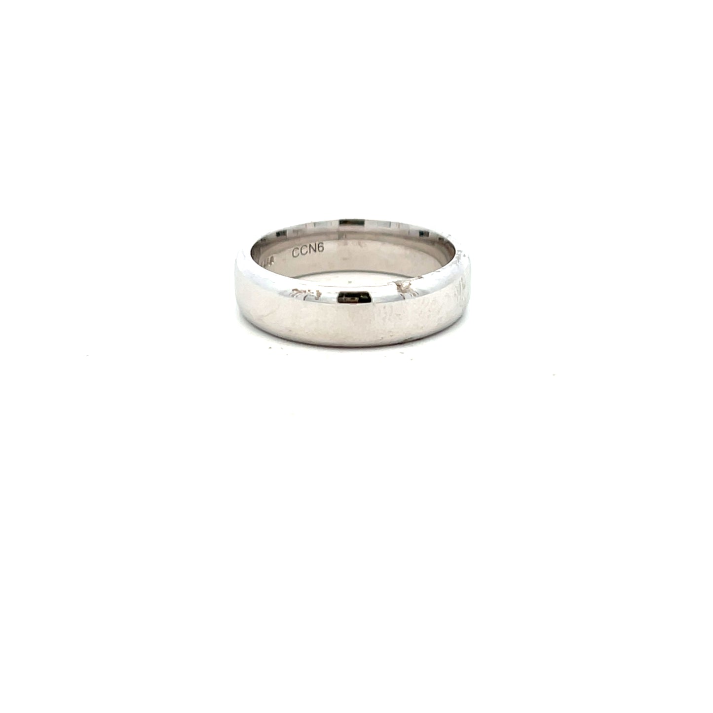 18ct White Gold 6mm Flat Luxury Court Ring Size S