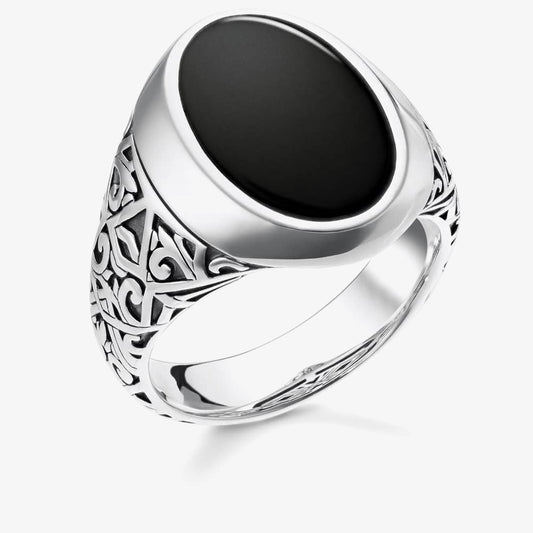 Thomas Sabo Rebel Oval Onyx Signet Ring