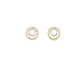 9ct White and Yellow Gold Diamond Cut Circles Studs
