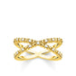 Thomas Sabo Yellow Gold Plated Cubic Zirconia Crossover Ring Size 60 TR2318-414-14