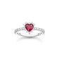 Thomas Sabo Red White Cubic Zirconia Heart Ring Size 54 TR2484-013-10