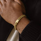Steel & Barnett Cuban Link Chain Bracelet In Plated 18ct Gold Medium