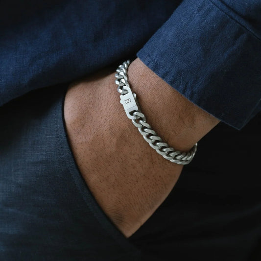 Steel & Barnett Cuban Link Chain Bracelet In Stainless Steel Small