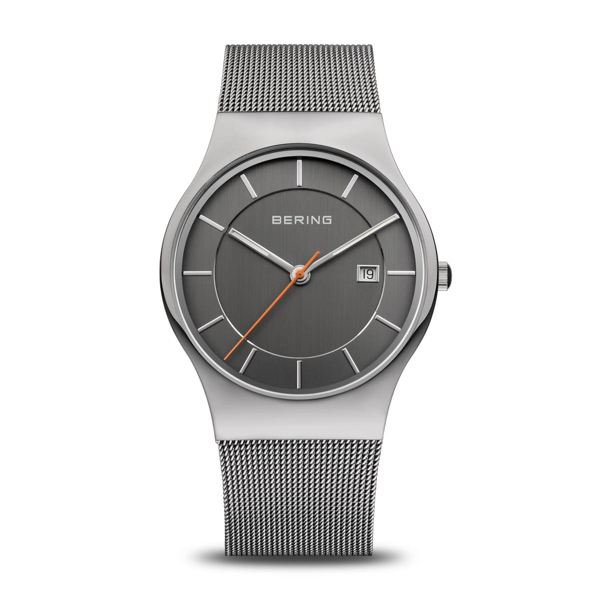 Bering Classic Polished Grey Watch 11938-007 - Judith Hart Jewellers