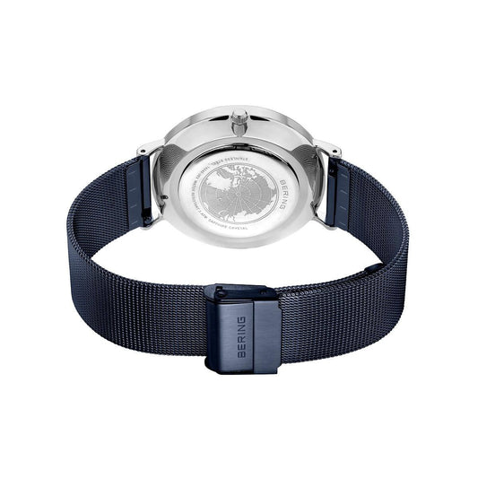 Bering Classic Polished Blue Dial Watch 14240-303 - Judith Hart Jewellers
