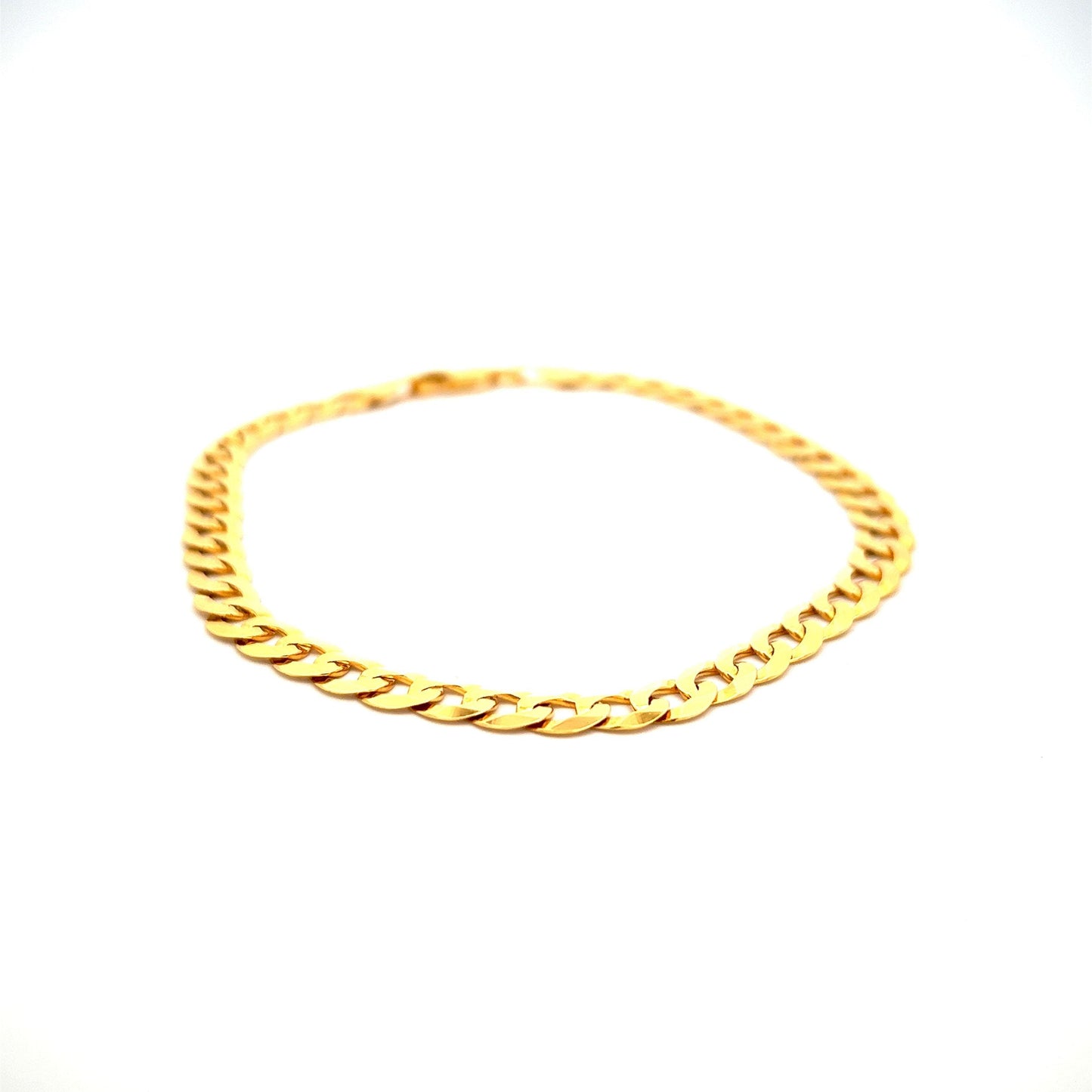 9ct Yellow Gold Solid Flat Curb Bracelet - Judith Hart Jewellers