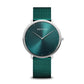 Bering Ultra Slim Polished Green Dial Watch 15739-808 - Judith Hart Jewellers