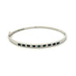 9ct White Gold Sapphire and Diamond Hinged Bangle