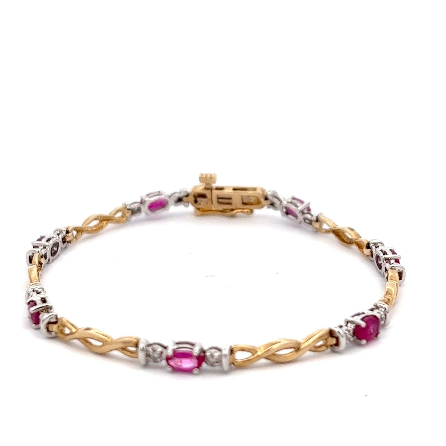 9ct Yellow Gold Ruby and Diamond Bracelet - Judith Hart Jewellers