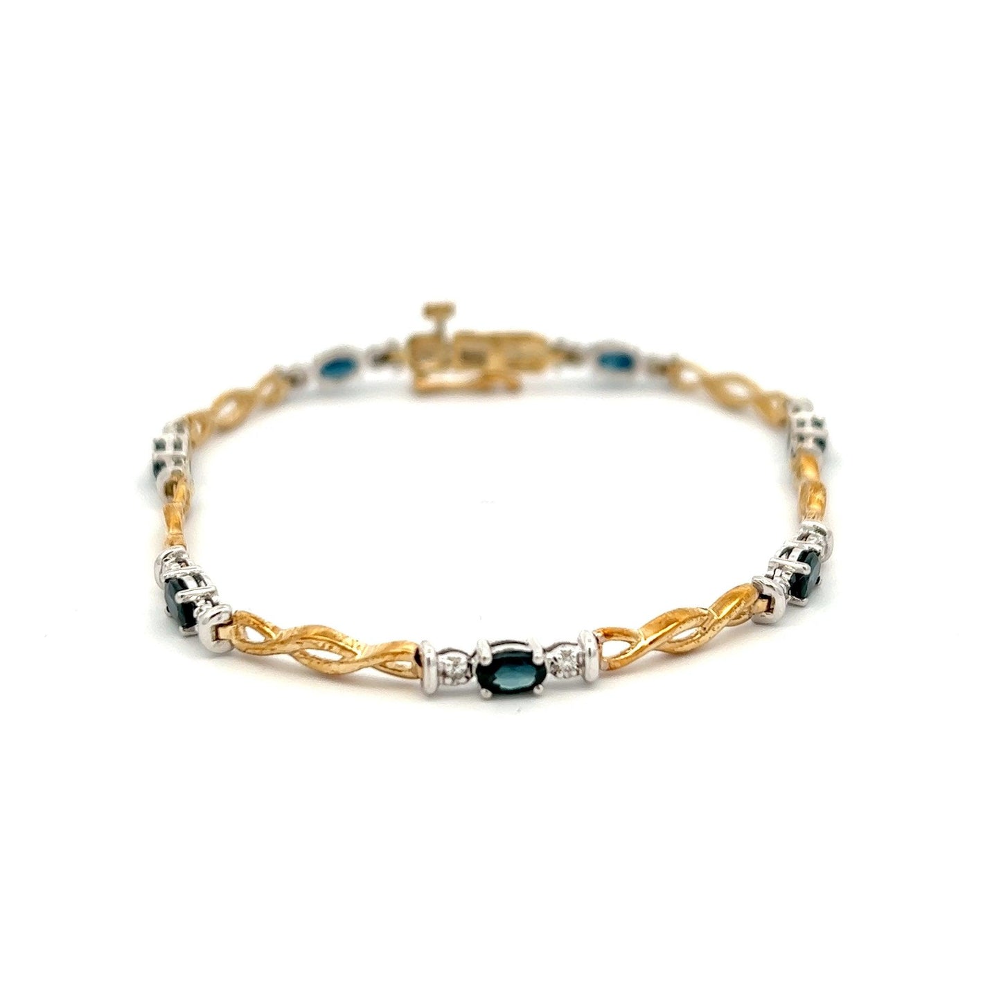 9ct Yellow Gold Sapphire and Diamond Bracelet - Judith Hart Jewellers
