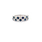 9ct White Gold Two Row Diamond and Sapphire Ring - Judith Hart Jewellers