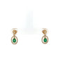 18ct Yellow Gold Emerald and Diamond Drop Earrings - Judith Hart Jewellers