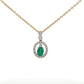 18ct Yellow Gold Emerald and Diamond Pendant and Chain - Judith Hart Jewellers