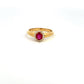 18ct Yellow Gold Ruby and Diamond Cluster Ring - Judith Hart Jewellers