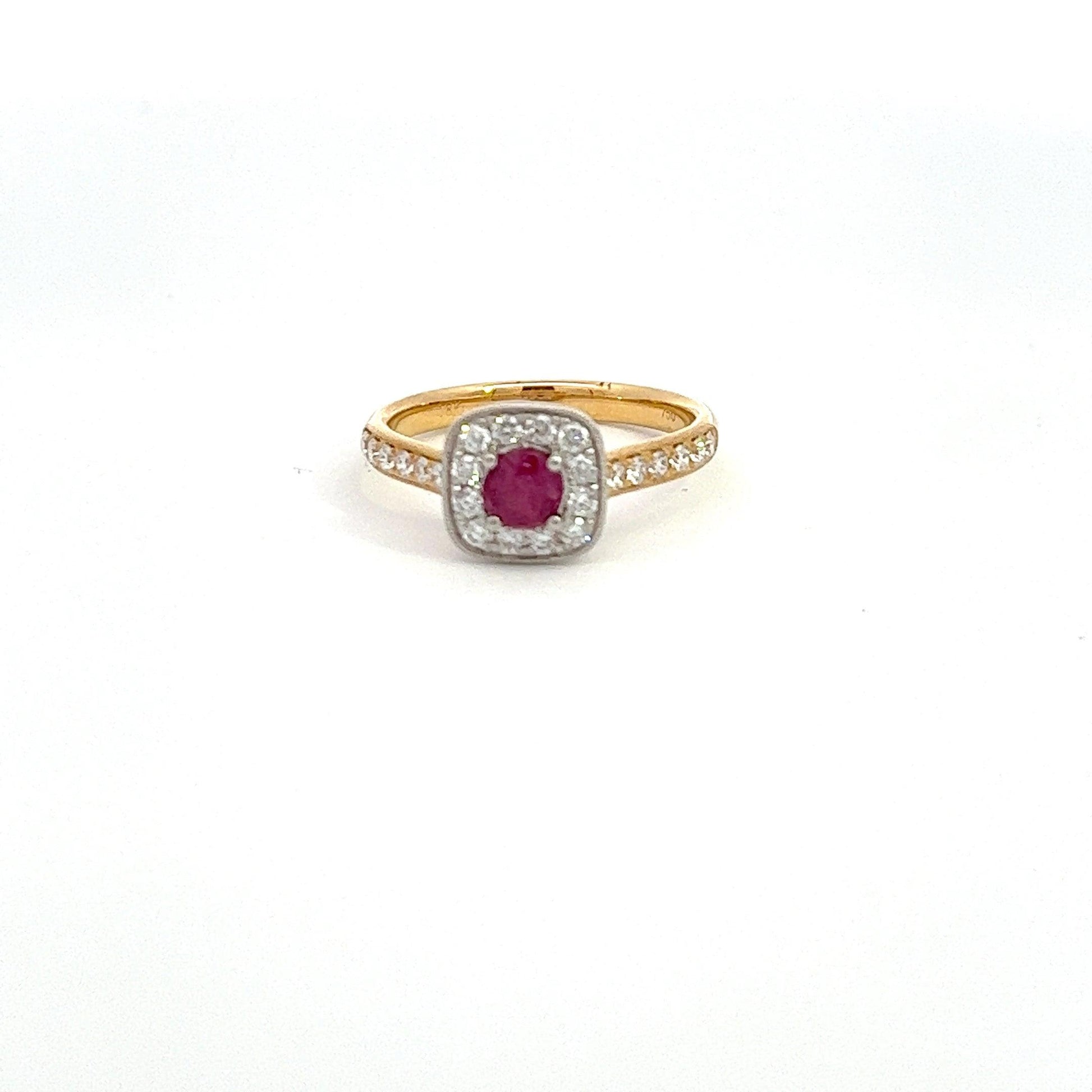 18ct Yellow Gold Ruby and Diamond Ring - Judith Hart Jewellers