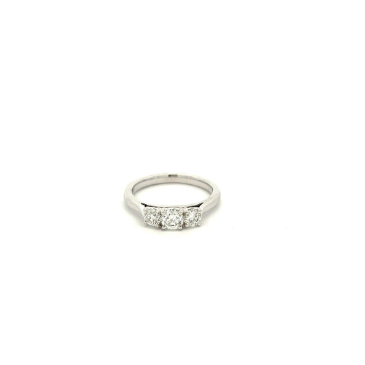 18ct White Gold Three Stone Diamond Ring - Judith Hart Jewellers