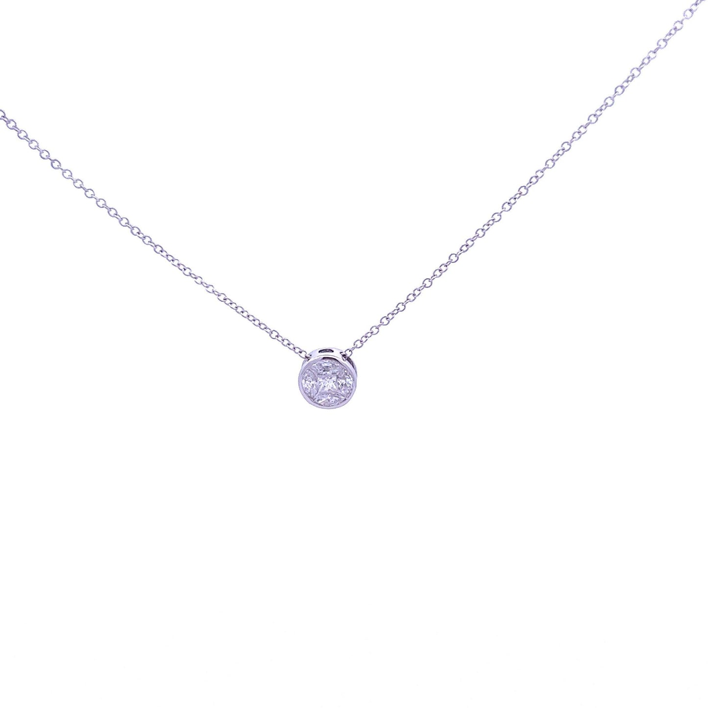 18ct White Gold Diamond Pendant and Chain - Judith Hart Jewellers