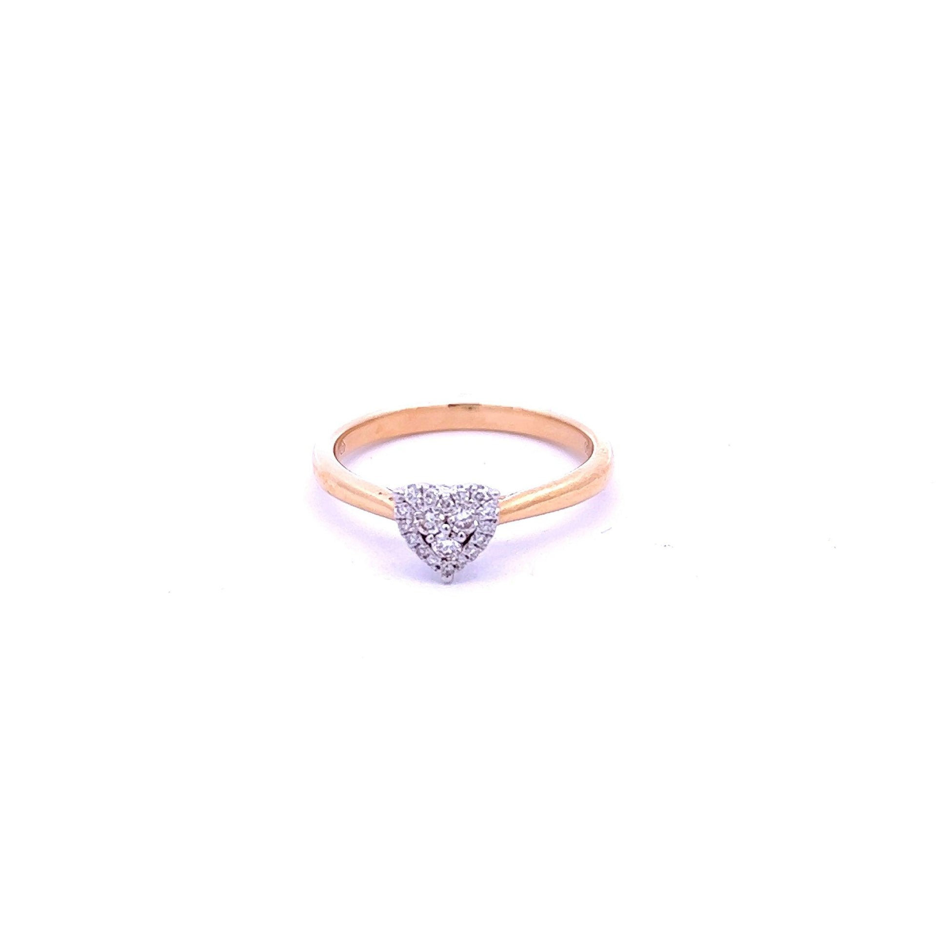 18ct Yellow Gold Diamond Heart Cluster Ring - Judith Hart Jewellers