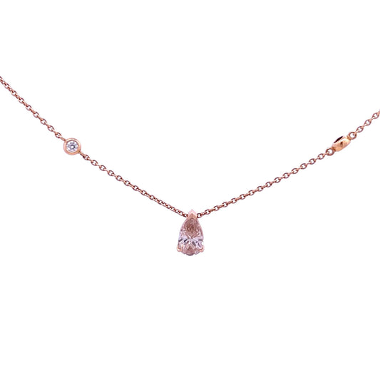 18ct Rose Gold Champagne Diamond Necklace - Judith Hart Jewellers